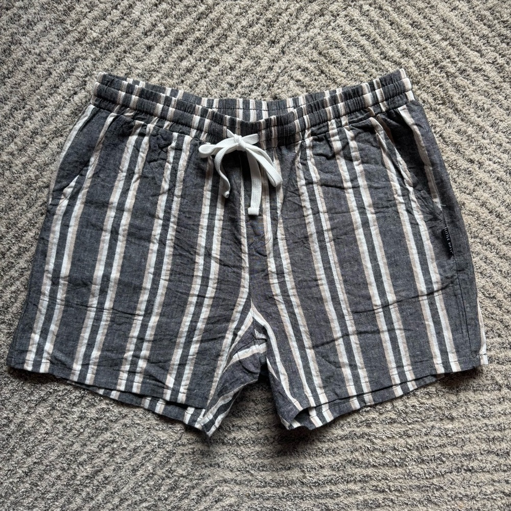 Little Bipsy Mama Women’s Charcoal Stripe Linen Shorts